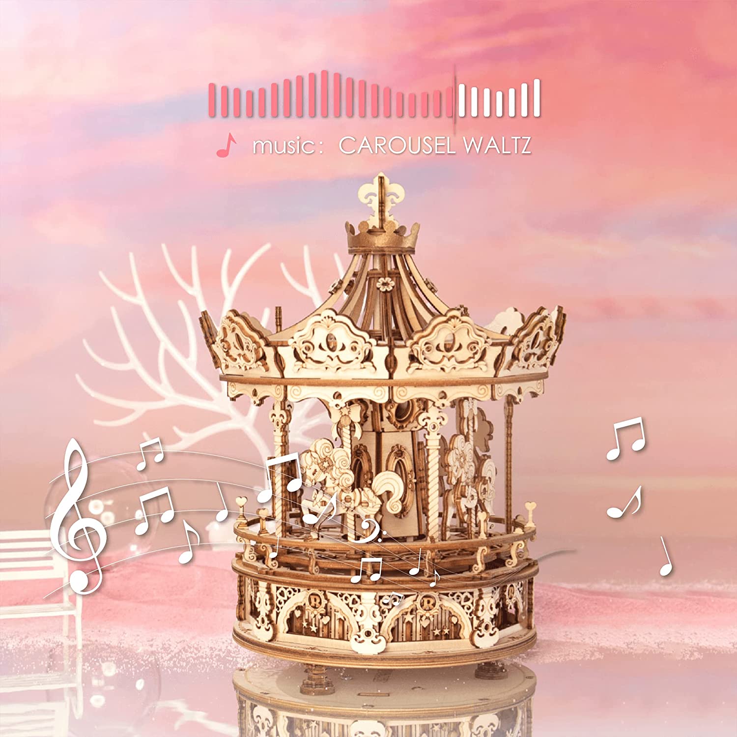 Romantic Carousel Musical Box - 3D Wooden Puzzle